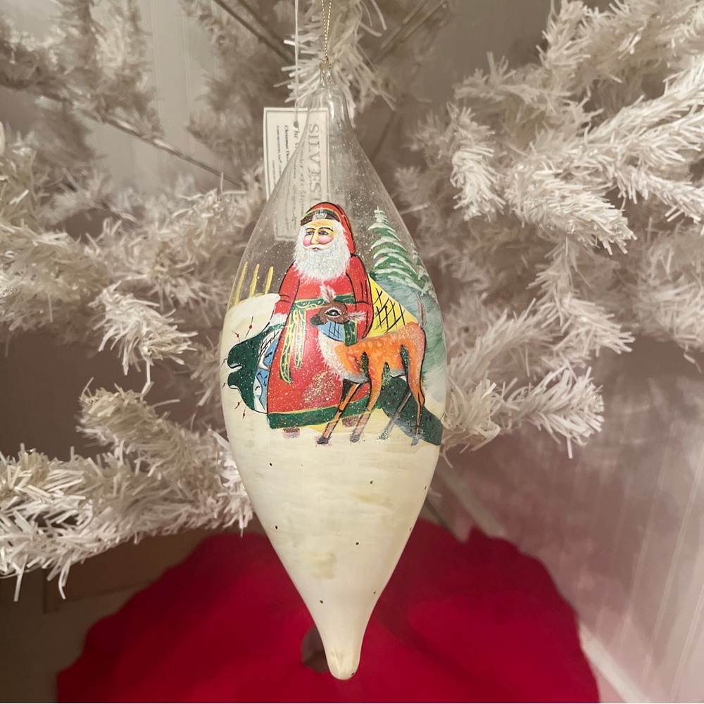 Vintage glass jumbo finial Christmas ornament silvestri new